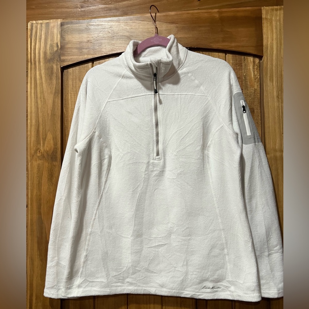 Eddie Bauer Off-White Quarter-Zip Polar-tec; FIRSTASEND Sweatshirt - Picture 2 of 7